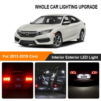 

White Amber Car Bulbs Exterior Interior LED Light For Honda Civic 2013 2014 2015-2019 Reverse Brake Parking Turn Signal Lamp