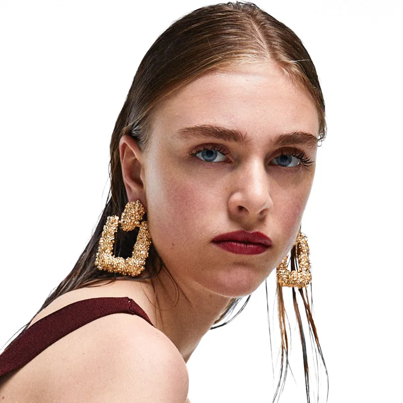 4 pairs-Metal earrings simple geometric female retro metal European and American heavy industry | Украшения и аксессуары