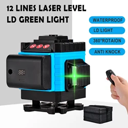 Niveau Laser 3d12lignes 360 Horizontal et vertical à lumière verte, Instrument à nivellement automatique, outils de mesure 