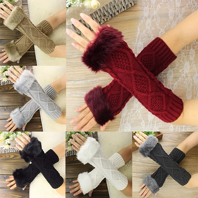 Мужские и женские зимние теплые перчатки ручной работы осенне-зимние вязаные без