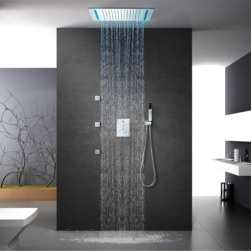 

Hideep Wall-in Concealed Shower Copper Embedded Box LED Single-Function Top Spray Hotel Bed & Breakfast HI05033D