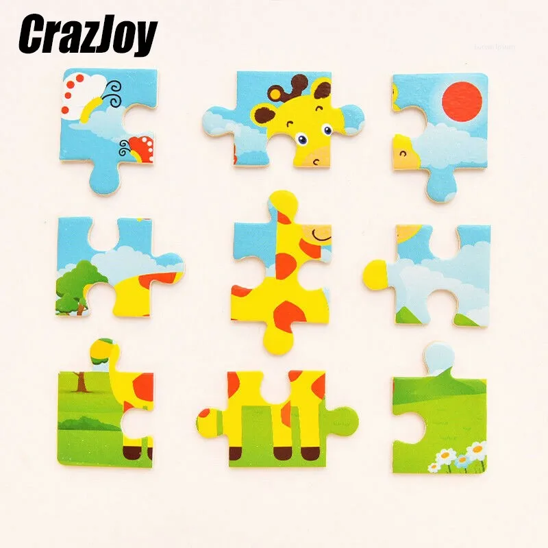 9pcs Mini Cute Wooden Iq Puzzle Children Animals Cartoon Gift For Kid  Educational Learning Games Jigsaw Educational Wood Toys - Puzzles -  AliExpress