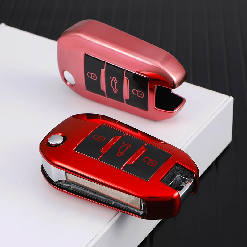 For Citroen C4 C4L CACTUS C3 C6 C8 For Peugeot 2008 3008 4008 307 208 308 408 508 Car Key Cover Case Bag Shell Accessories key case,key case cover,car key shell