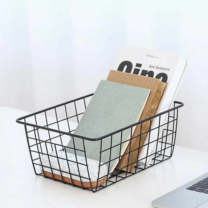 

C Iron Wire Storage Basket Organizer office Document storage Bath/Kitchen/Laundry Rooms Multi-Purposes Drawer Organizer FS20