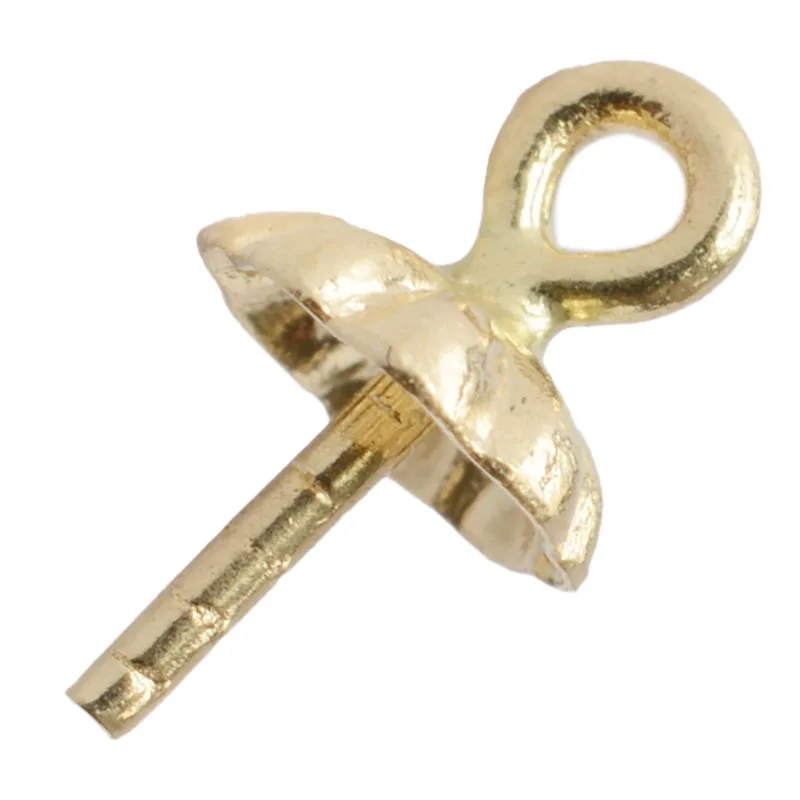 

AU750 однотонные 18K Gold Eye Pin жемчужная чашка кулон Шарм Разъем под залог, ювелирных украшений Hand-Made золото/стимпанк