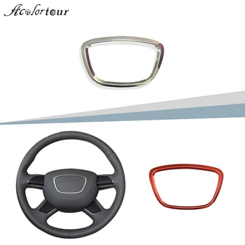 

Car Steering Wheel Sticker Trim Middle Center Emblem frame Logo Ring accessory For A4 B8 B9 Q5 Q7 A6 C7 A7 A8 D4