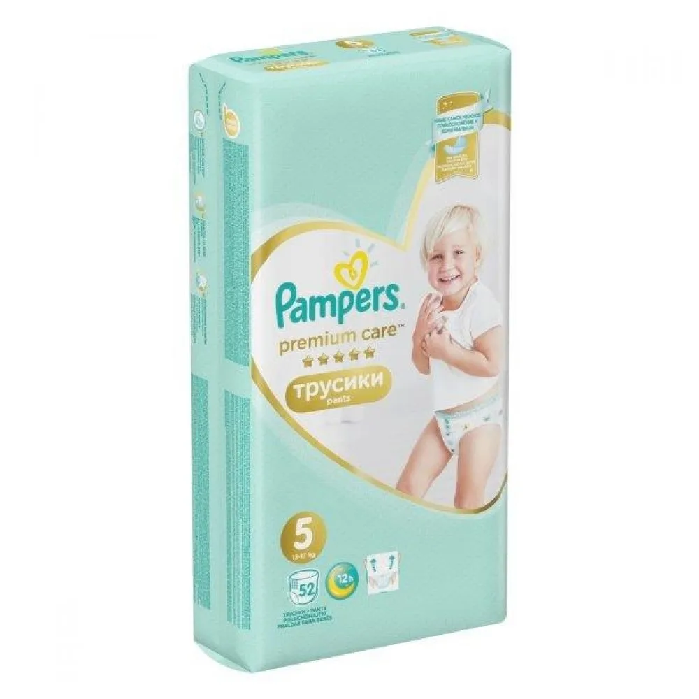 Трусики Pampers Premium Care 12-17 кг, размер 5, 52 шт
