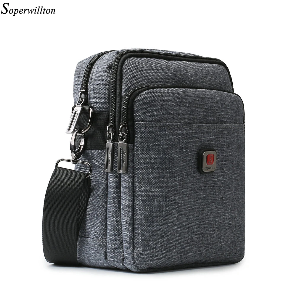Soperwillton bolso hombre bolso de los hombres de carga USB hombro 