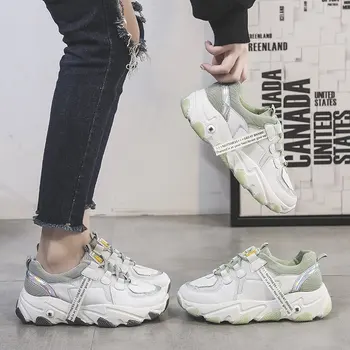 

New Platform Shoes Women Fashion Wild Trainers Breathable mesh Sneakers Thick Bottom footware Increased Female zapatillas mujer