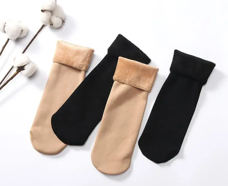 Толстые однотонные носки плюс бархатные теплые зимние носки зимние женские модные носки размера плюс женские 40% скидка