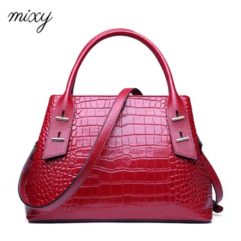 

Alligator Genuine Leather Luxury Handbags Fashion Red Crossbody Bags for Women Designer Purse 2020 New Large Capacity Women Bags