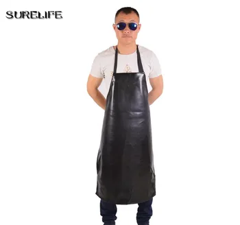 

Hot Mens Womens Convenient Faux Leather Chef Apron Waterproof Kitchen Cafe Commercial Restaurant Cooking Aprons