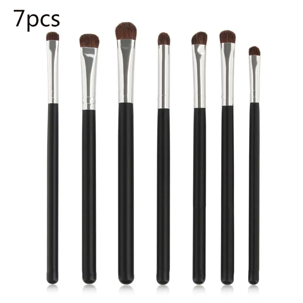 7pcs 7 шт. Из Натуральных Волос, Макияж Глаз Кисти Набор Профессиональный Тени Для Век Тени Кисти Для Макияжа Инструмент Shader Смешивание Макияж Кисти Набор кисти для макияжа зоева - Handle Color: 7pcs