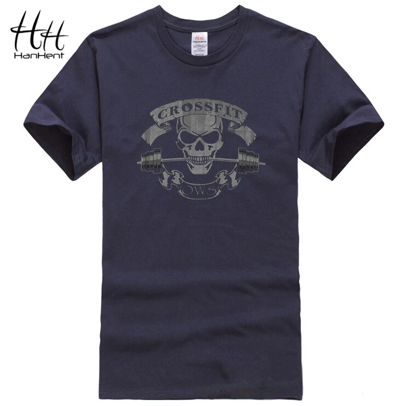 Мужская футболка для фитнеса HanHent повседневная черная хлопковая Футболка с