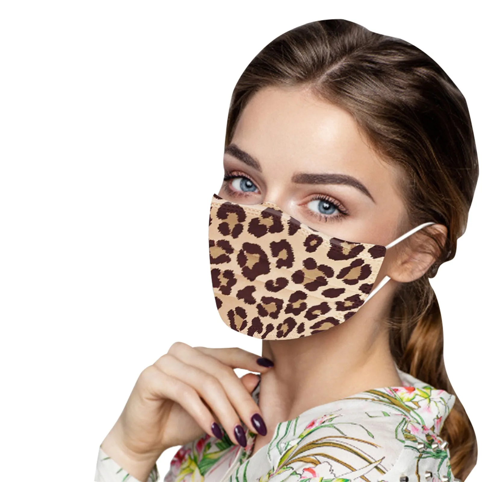 10pcs Women Leopard Printing Masks Adult Three-layer Disposable Dust-proof Protective Cartoon Mask High Quality 3 Layers Masken 3