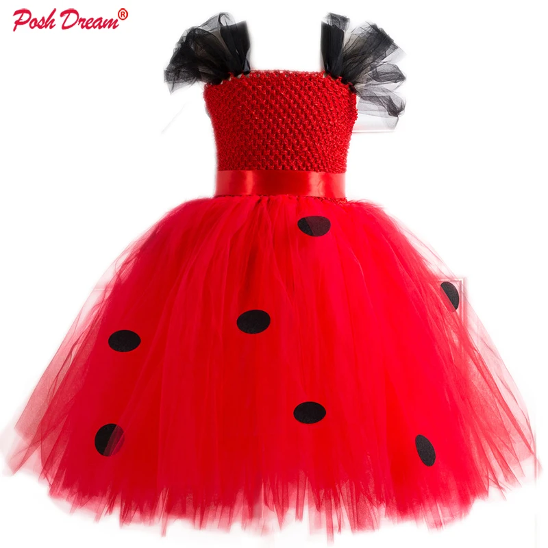 Шикарная мечта карнавал костюм Божья коровка для взрослых летняя одежда Леди Жук Вечерние платья Дети Хэллоуин Рождество Вечеринка Косплей точка Божья коровка