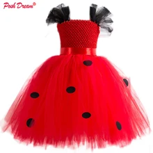 Шикарная мечта карнавал костюм Божья коровка для взрослых летняя одежда Леди Жук Вечерние платья Дети Хэллоуин Рождество Вечеринка Косплей точка Божья коровка