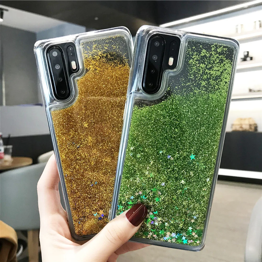 Любящее сердце с динамичными плавающими жидкими чехол для huawei P30 Pro P20 P10 Lite P9 P8 2017