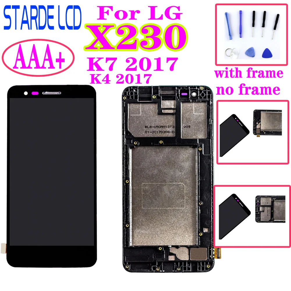 Для LG K4 2017 X230 ЖК-дисплей сенсорный экран дигитайзер с рамкой в сборе или без рамки