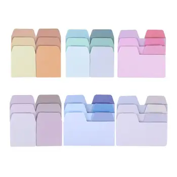 

6pcs Creative Gradient Memo Paper Stickers Decoration Stickers Colorful Index Sign Memo Notes