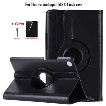 

360 Rotating Case for Huawei MediaPad M5 8.4 SHT-W09 SHT-AL09 Tablet Funda Stand Cover Case for Huawei M5 8.4" Case +film pen
