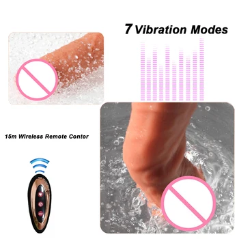 Automatic Telescopic Heating Dildo Vibrator Huge penis Suction Cup Dildo Big Soft Silicone Realistic Dildos Sex Toys for Woman 4