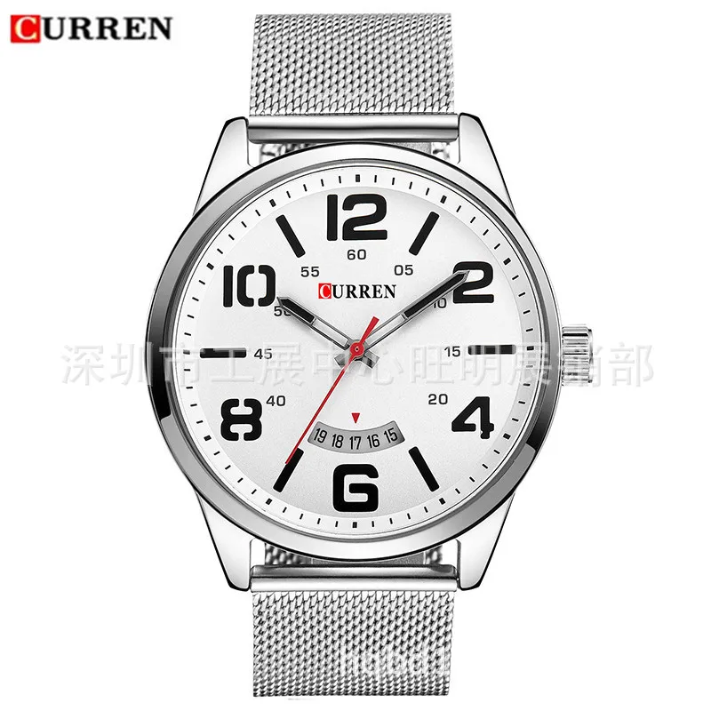 

Curren/Karui En 8236 Waterproof Quartz Mesh Belt Watch Unisex Popular Business Big Dial Watch
