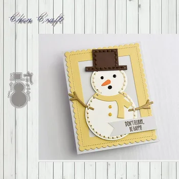 

Chubby cute snowman Metal Cutting Dies For DIY Scrapbooking Album Embossing Paper Cards Decorative Crafts