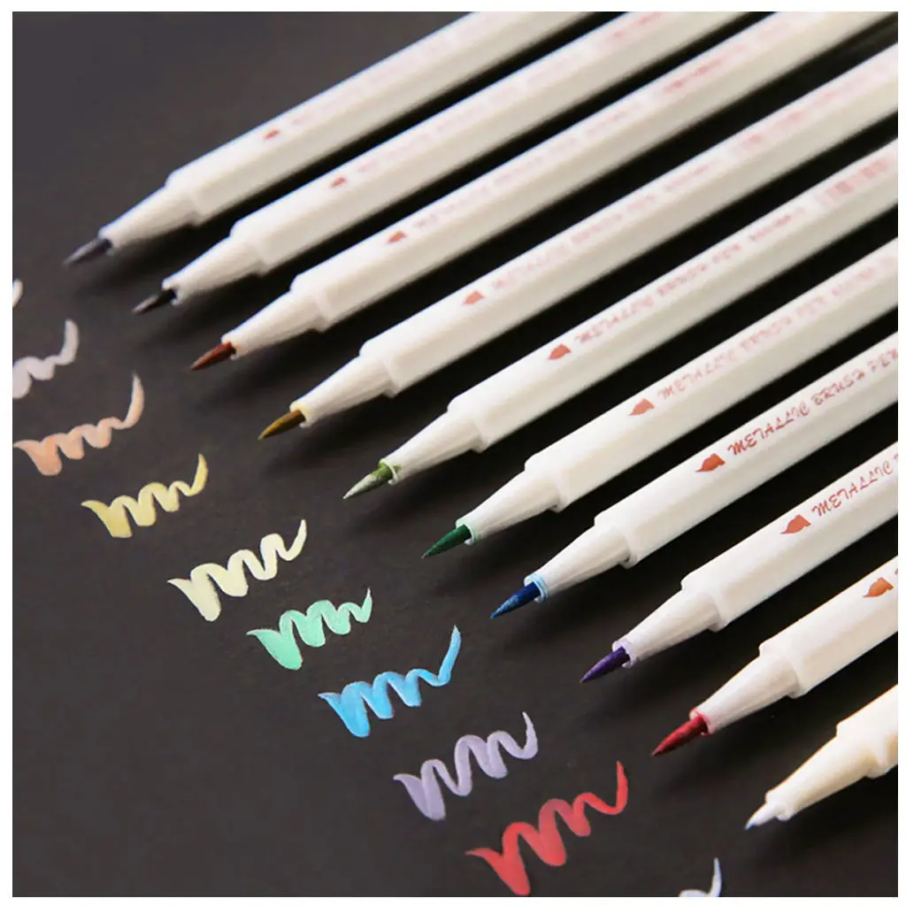 STA Fineliner Metallic Marker Pen pen marker color marker pens markers pen marker pens marker pen art marker pens felt tip markers metallic markers pens felt markers colored pens art markers 10 Colors Liner Felt-tip Pens Brush List Diary For Drawing School Stationery Art Supplies
