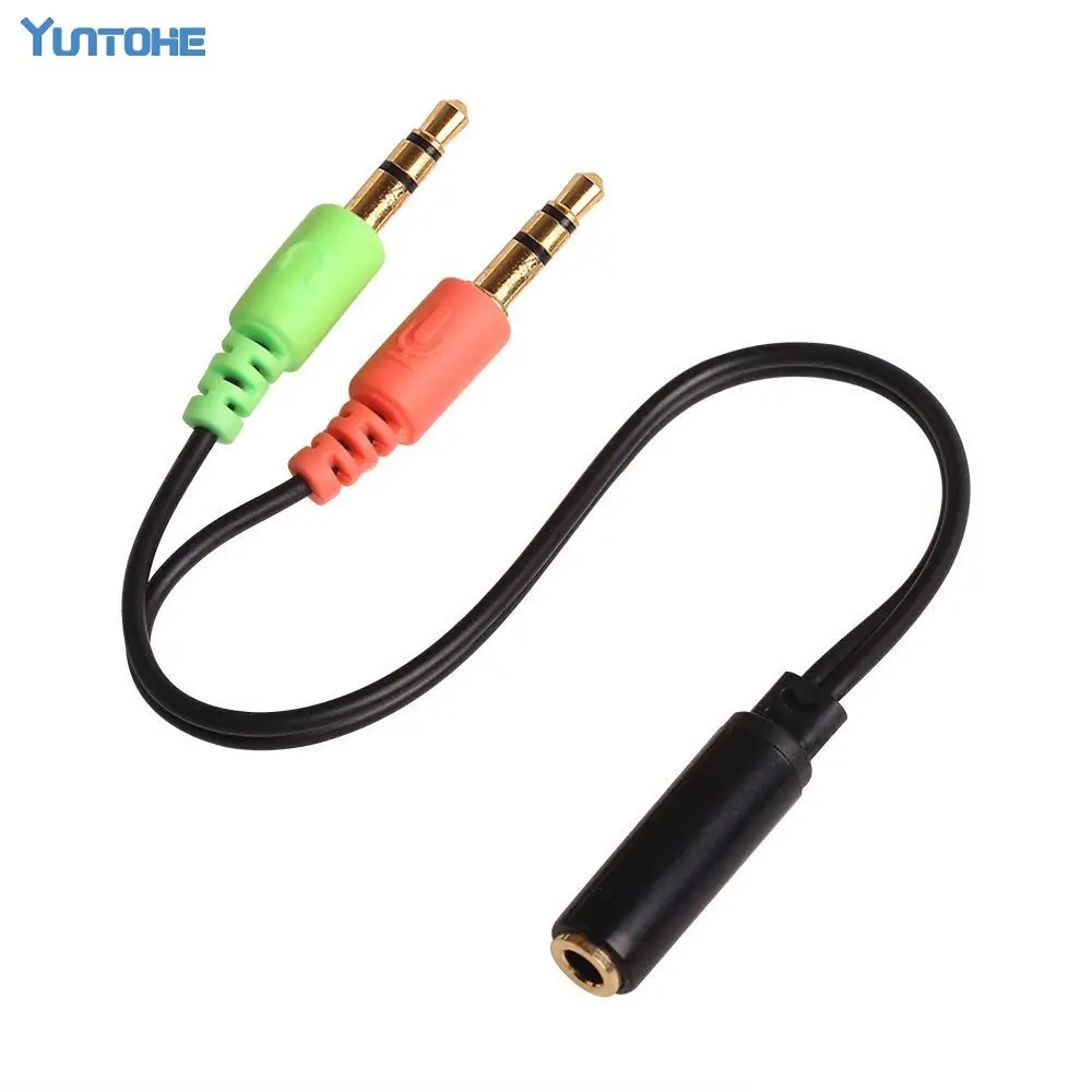 300pcs lot Male to 2 Female 3 5mm AUX Extension Headphone Mic Audio Splitter Cable Y Splitter Adapter for HTC One for iPod MP3
