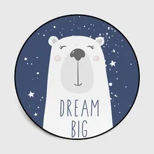 Мультяшный медведь круглый дверной коврик для гостиной ванной комнаты детские коврики для спальни ковры компьютерный коврик на стул и на пол украшения