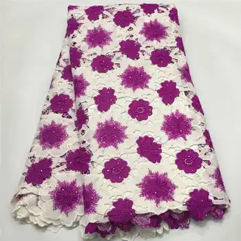 

skin friendly African Cord Lace Fabric High Quality guipure lace fabric with stones For Party Dresses