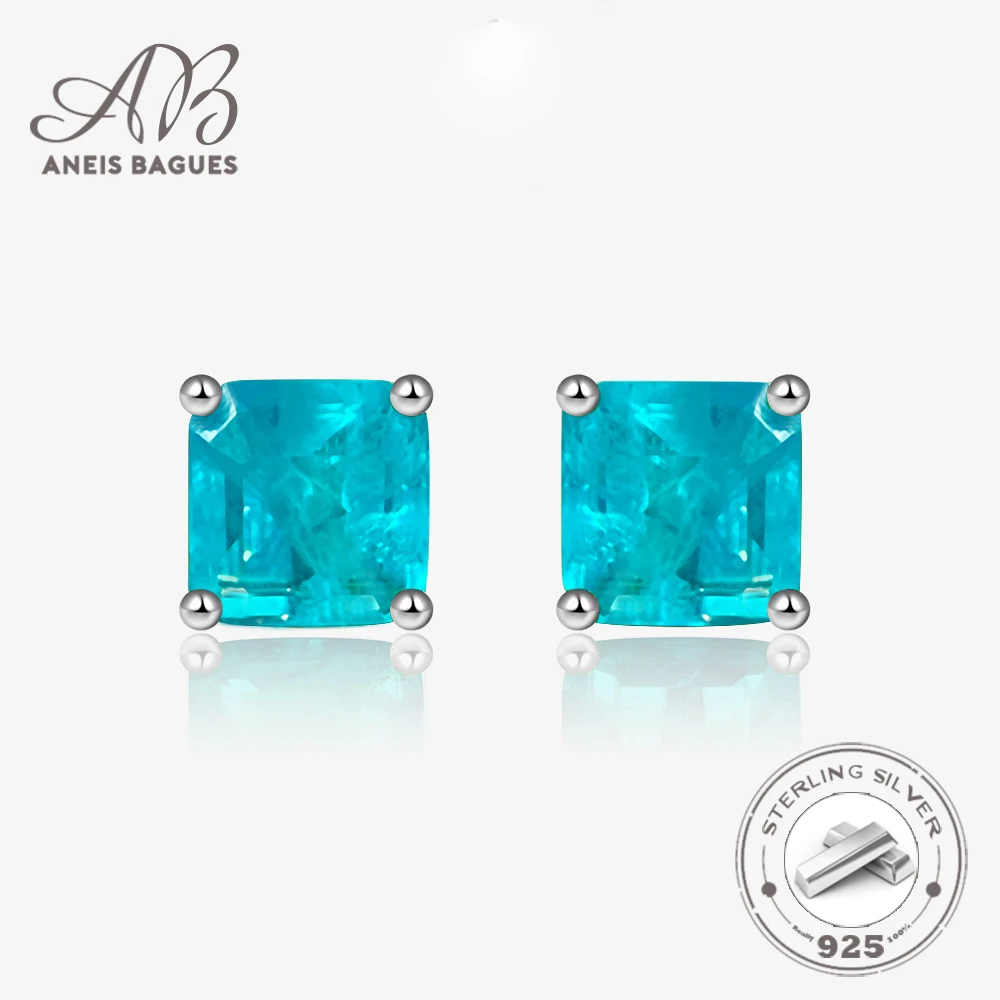 Aneis Bagues Vintage 100% 925 Sterling Silver Paraiba Tourmaline Emerald Creato Orecchini A Bottone Con Pietre Preziose Moissanite Gioielleria Raffina