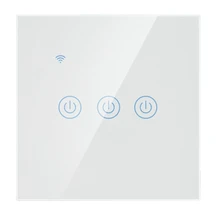 Segurança inteligente, painel de interruptor de três vias com protocolo zigbee, controle de voz para escritório, casa-branco