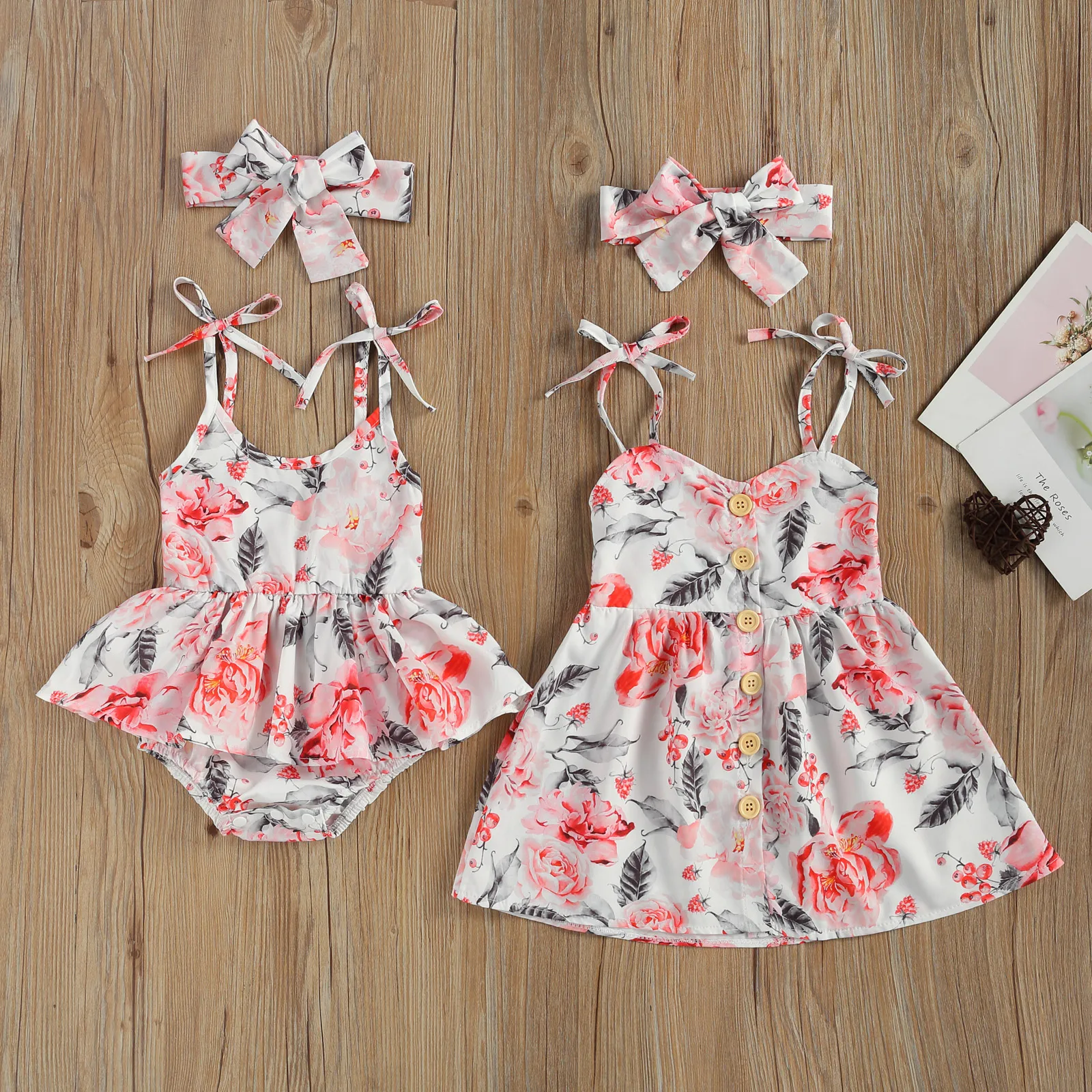 Ropa con estampado de flores para niña recién nacida, juego de mono tipo tutú de verano, sin mangas, de una pieza