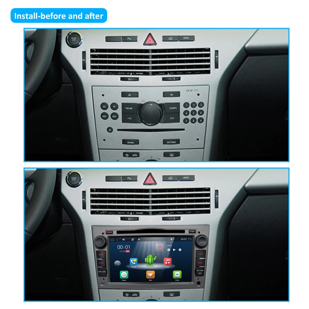Best Bosion 2 din Android 9.0 Car multimedia tape recorder GPS DVD Player For Opel Astra H Vectra Corsa Zafira B C G  BT wifi 4G+64G 5