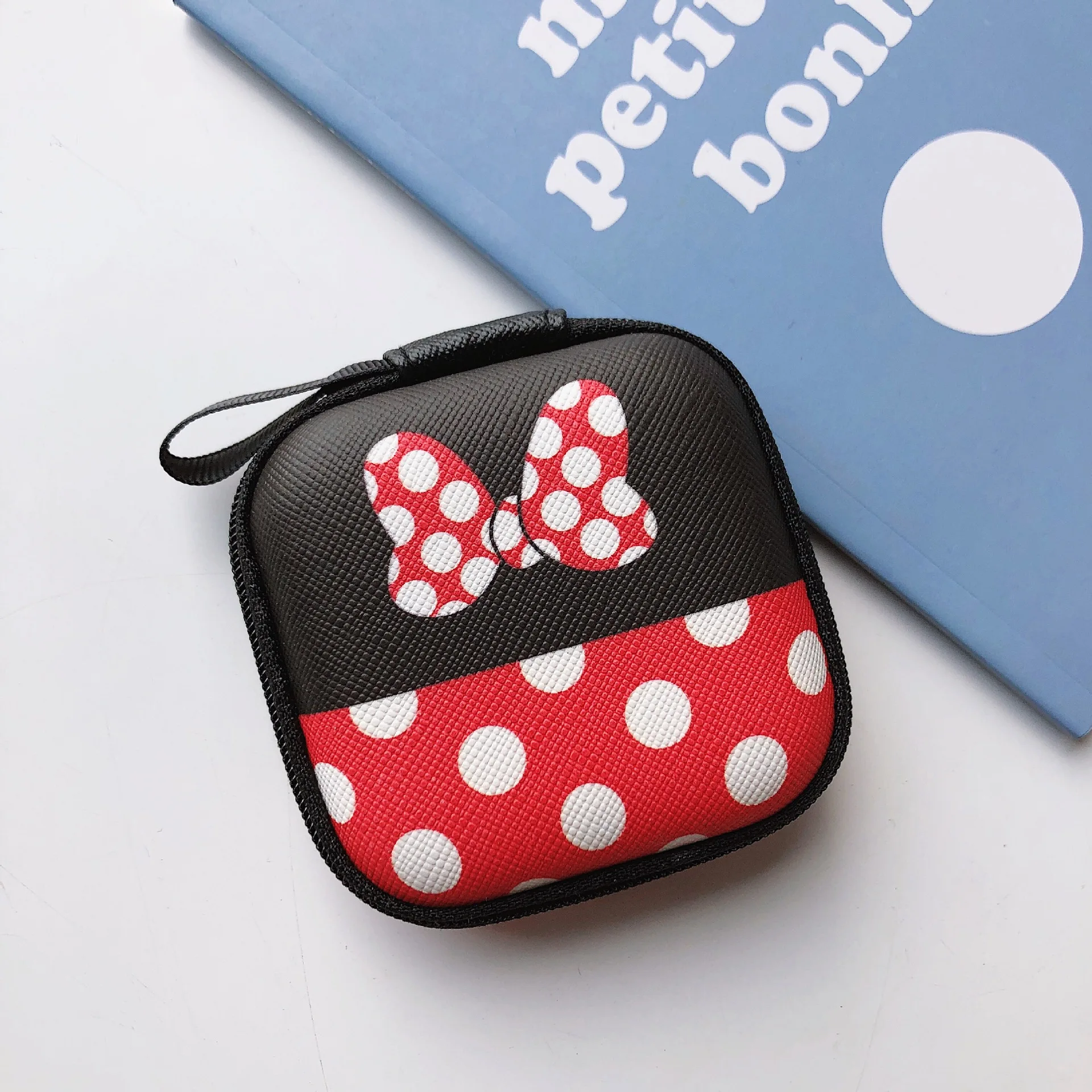 Monedero de dibujos animados de Mickey de Disney, monedero de minnie para niño y niña, bolso de almacenamiento de casco, cargador de cable de datos, caja de embrague