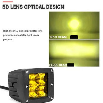 

Shockproof LED working light Lamp Bulbs 3000K Amber 2pcs 3 inch Spot Beam