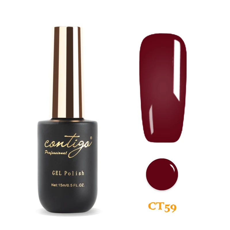 Contigo 60 Colors Nail Art Soak Off Gel Nail Polish 15ml Long-Lasting UV Led Varnish Lacquer For Nail Desgin Rubber Base Primer - Цвет: CT-59