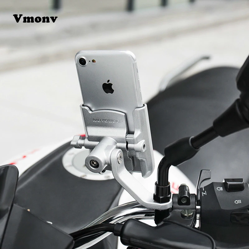 Vmonv алюминиевое мотоциклетное зарядное устройство на Руль держатель для iPhone X