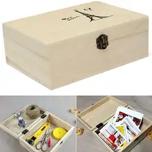 

Plain Unpainted Natural Wooden Tool Storage Box Memory Small Chest Craft Box