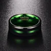Tungsten steel ring flat single groove inner green 8mm width 100% genuine wedding band tungsten carbide 2