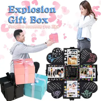 

DIY Explosion Box Handmade Scrapbook DIY Photo Album Anniversary Birthday Valentine's Day Surprise Love Explosion Gift Box Hot