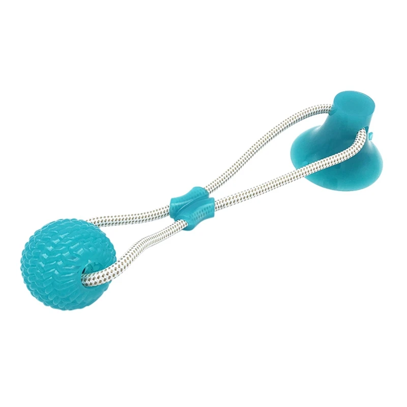 Multifucntion Pet Molar Bite Toy Dog Rope Tug Toys Tooth Cleaning Brushing Chew Toys Suction Cup TugToy Push Ropeball TPR Ball