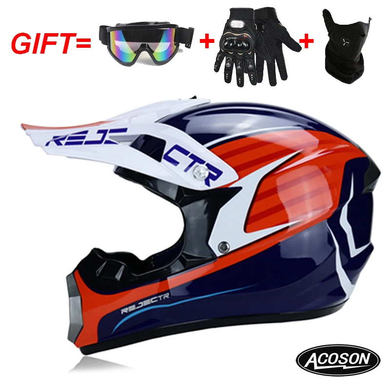 Мотоциклетный крест для мотоциклетного шлема MTB DH внедорожный мотоциклетный гоночный шлем с очками перчатки маска - Color: 14