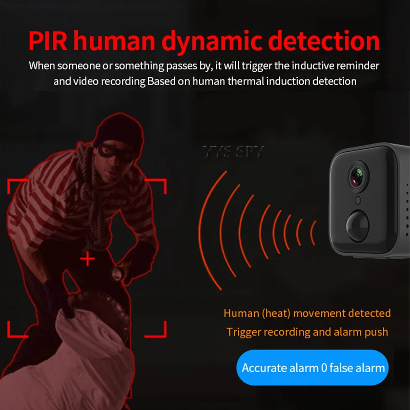 IP камера видеонаблюдения с пассивным ИК датчиком движения Wi Fi 1080P|Компактные