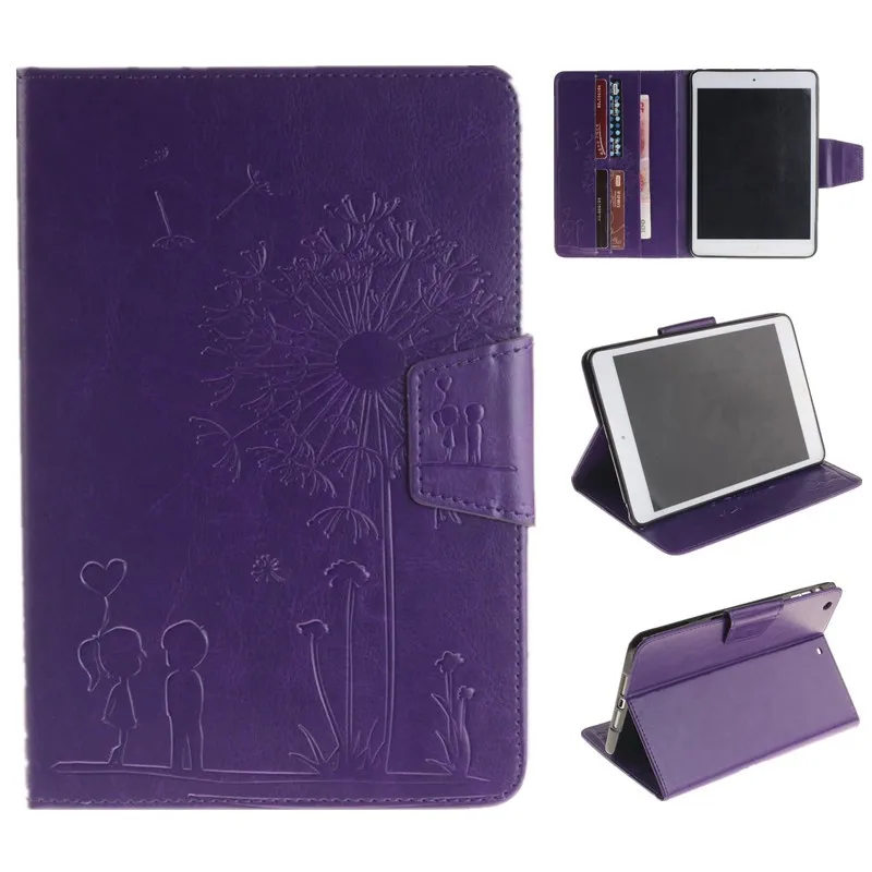 Retro Embossing Dandelion Lovers Case For Ipad Mini 2 Case for Ipad Mini For Ipad Mini 3 Mini 1 Magnet PU Leather Wallet Case (85)