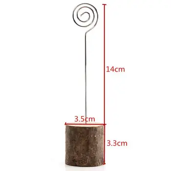 

10Pcs Rustic Wooden Photo Clip Memo Name Card Base Holder Memo Picture Frame Table Number Stand Clip Wedding Party Supplies