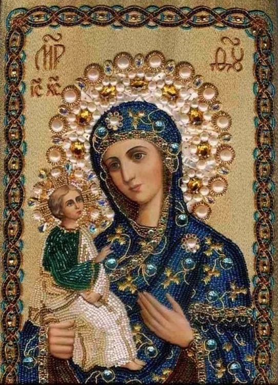 Pittura diamante 5D fai da te Madonna religiosa e bambino