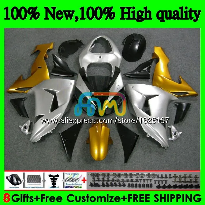 Корпус для KAWASAKI ZX 10 сотрудников отдела исследований ZX-1000 ZX-10R ZX1000 CC 06 07 16BS. 14 цвета: золотистый, серебристый ZX 1000CC ZX 10R ZX10R 06 07 2006 2007 комплект обтекателей